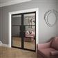 SEATTLE 3 LITE CLEAR GLASS BLACK PRIMED DOOR 80x32