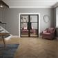 SEATTLE 3 LITE CLEAR GLASS BLACK PRIMED DOOR 80x32